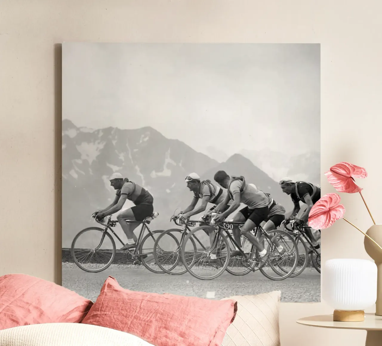 Gara Peleton 1950 Vecchio Bw tela con Cornice a cassetta da SPECIAL SHOP GENTHO UK