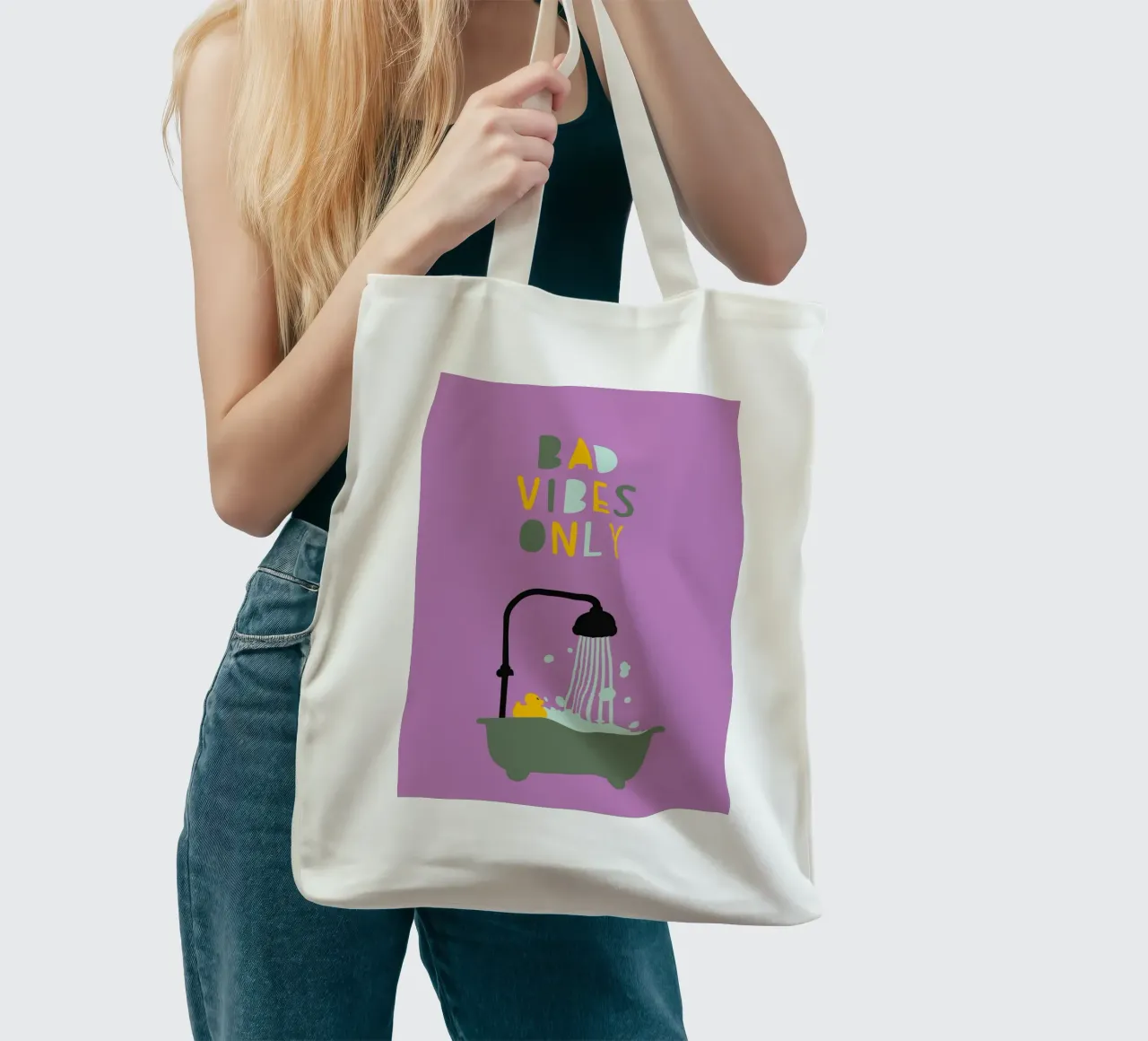 Bad vibes only borsa in juta da maramirage