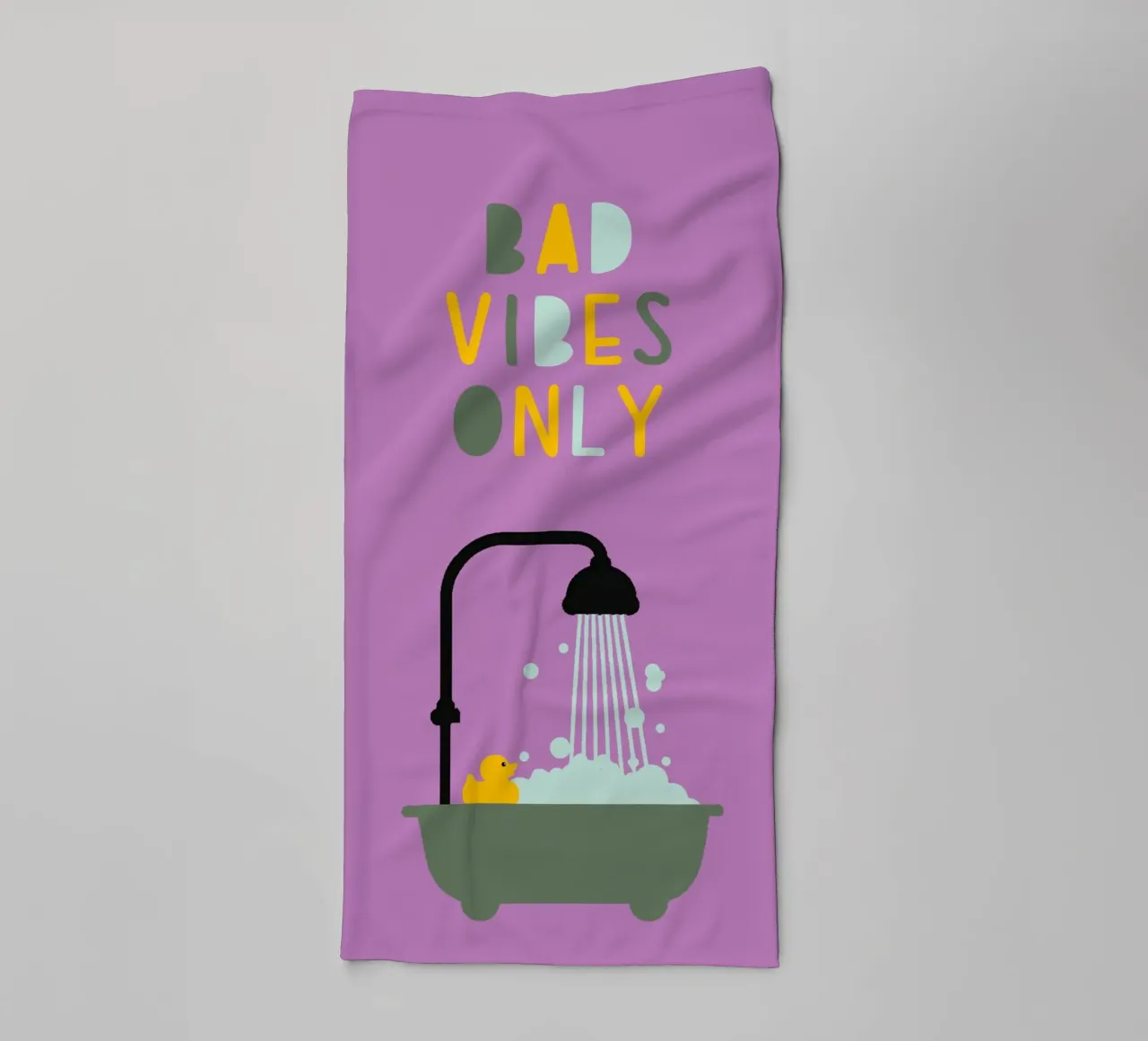 Bad vibes only towel by maramirage