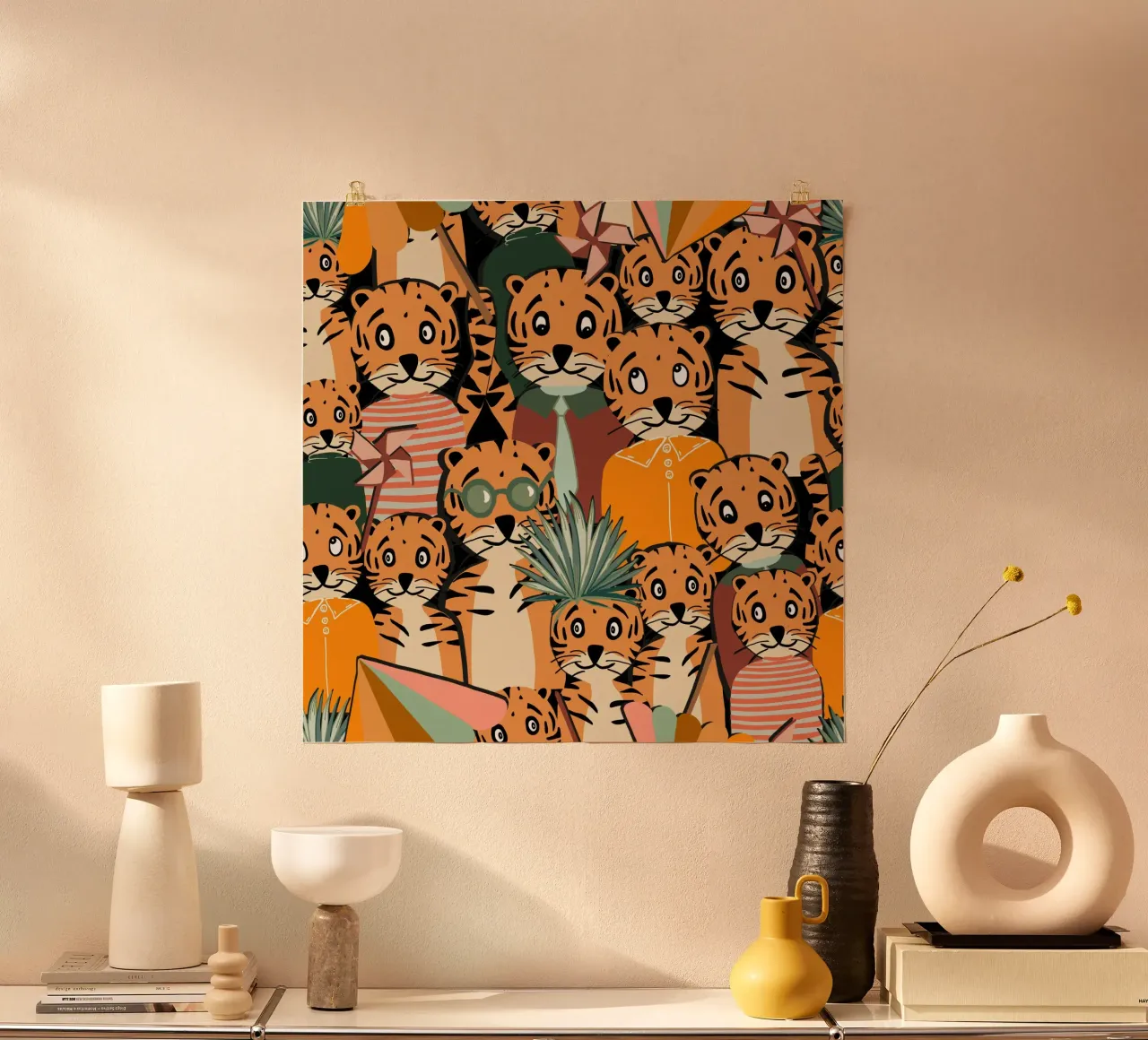 Tigri carine poster con telaio in plastica da gulsengunel