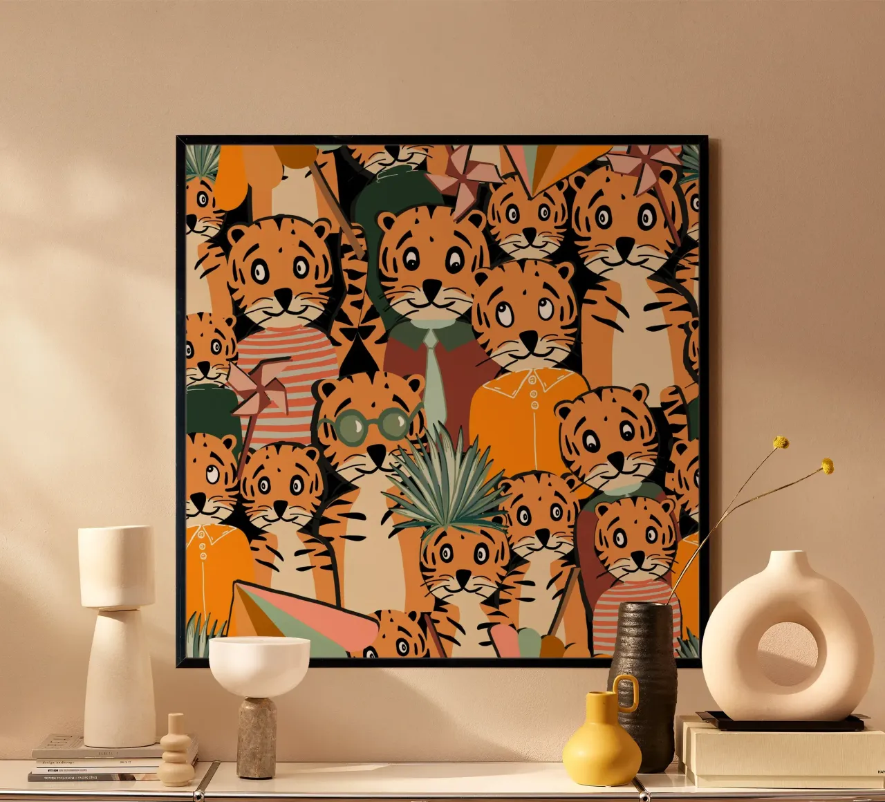 Tigri carine poster con telaio in plastica da gulsengunel