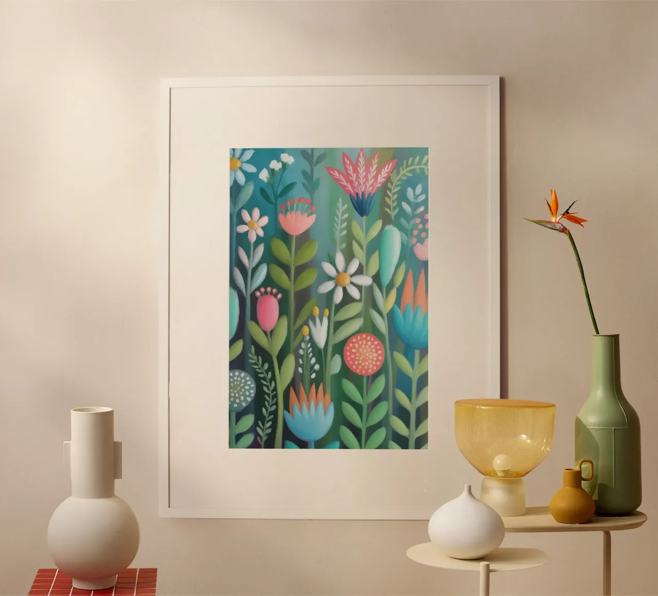 Pasticceria floreale: colori per l'anima poster con telaio in plastica da 20 Farben