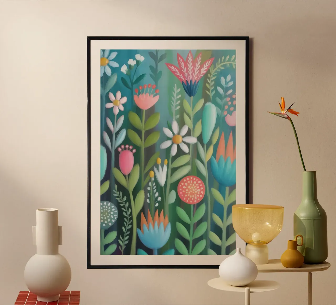 Pasticceria floreale: colori per l'anima poster con telaio in plastica da 20 Farben