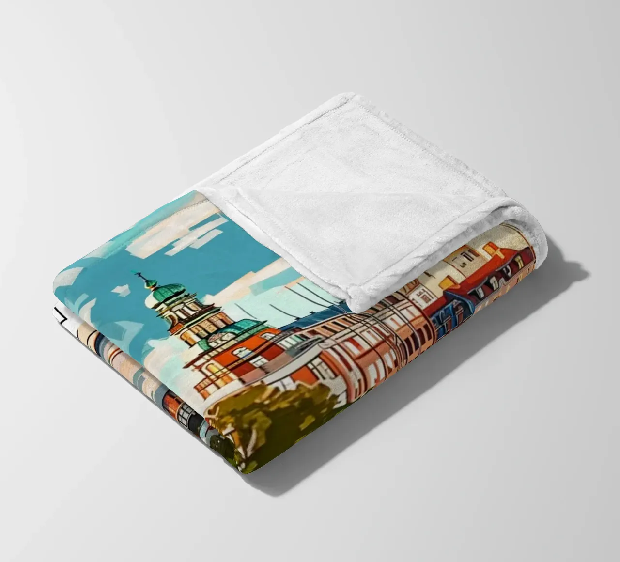 Copenaghen Danimarca | Poster moderno d'epoca con paesaggio urbano coperta in pile da homdeco