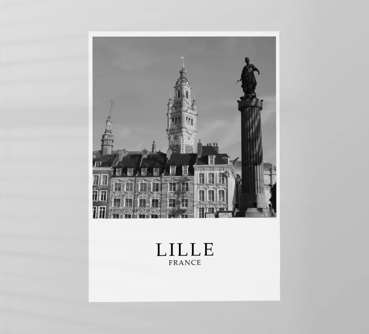 Lille Francia Architettura Scena in scala di grigi pellicola backlit da Charnwood Prints
