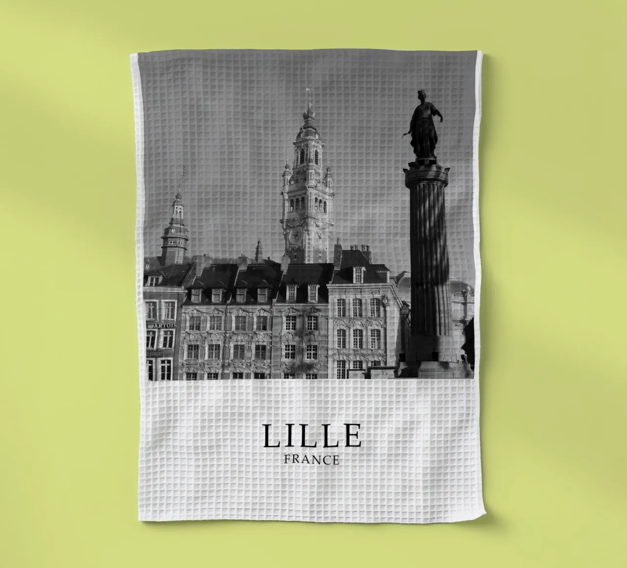 Lille Francia Architettura Scena in scala di grigi canovaccio da cucina da Charnwood Prints