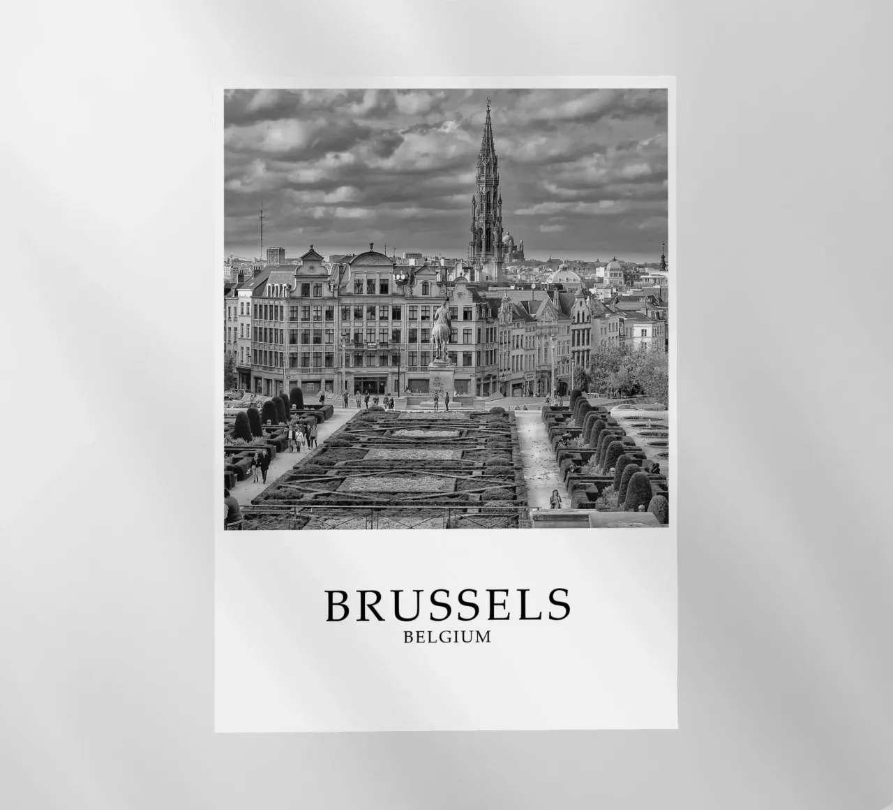 Bruxelles Belgio, paesaggio urbano in scala di grigi pellicola backlit da Charnwood Prints