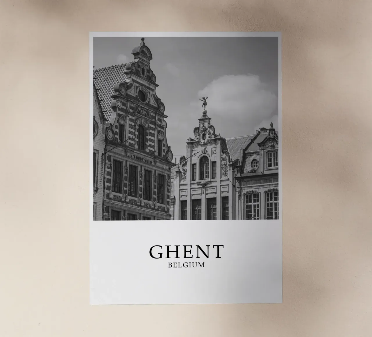 Gand Belgio Architettura Scena in scala di grigi pellicola backlit da Charnwood Prints