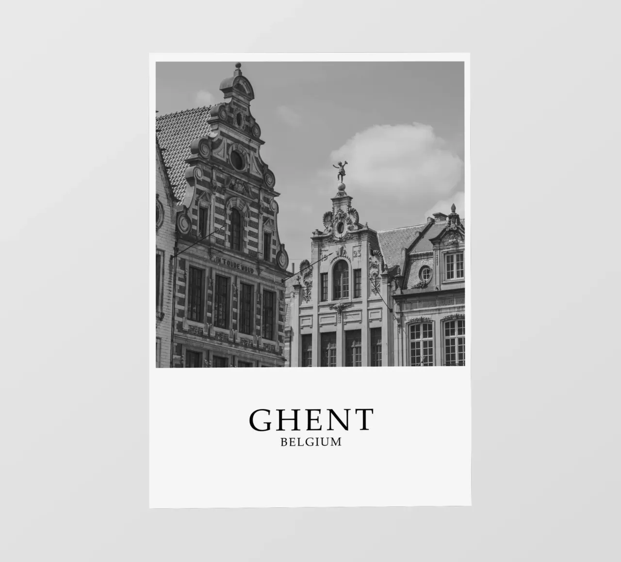 Gand Belgio Architettura Scena in scala di grigi pellicola backlit da Charnwood Prints