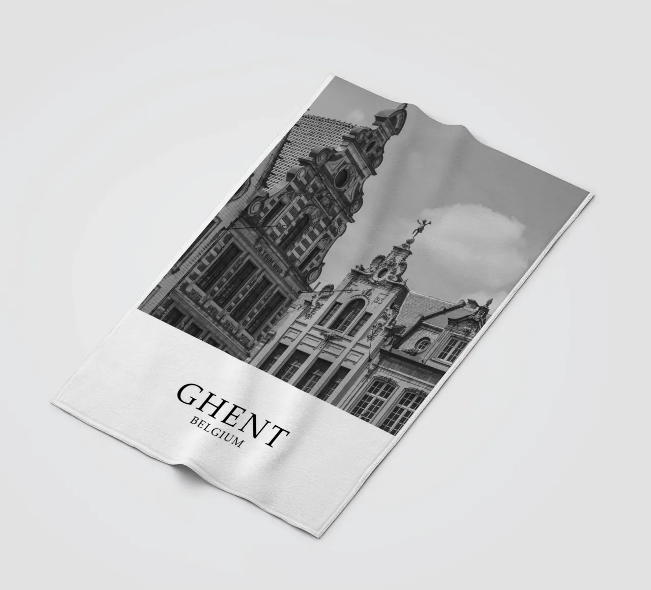 Gand Belgio Architettura Scena in scala di grigi coperta in pile da Charnwood Prints