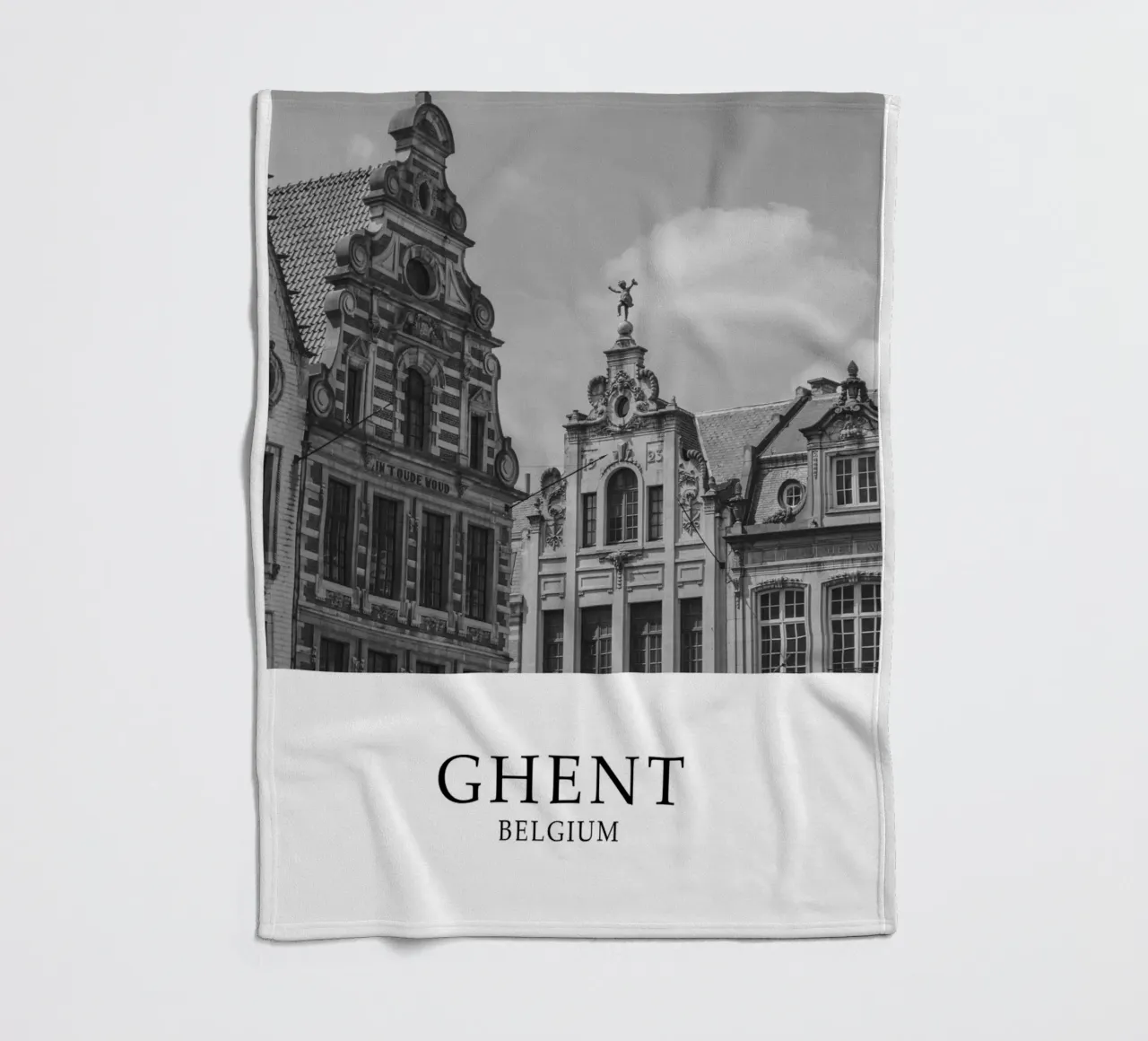 Gand Belgio Architettura Scena in scala di grigi coperta in pile da Charnwood Prints