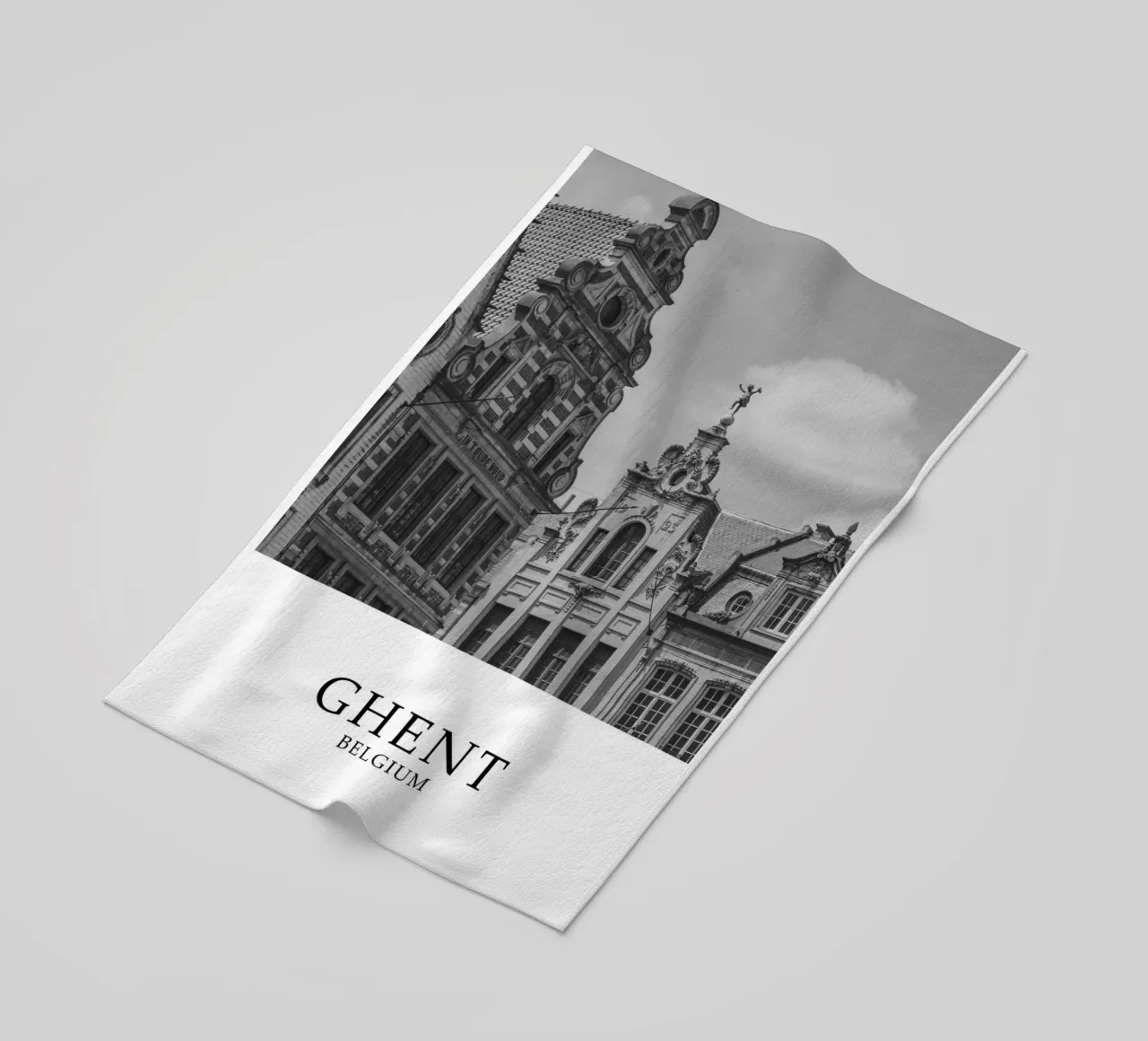 Gand Belgio Architettura Scena in scala di grigi telo mare da Charnwood Prints
