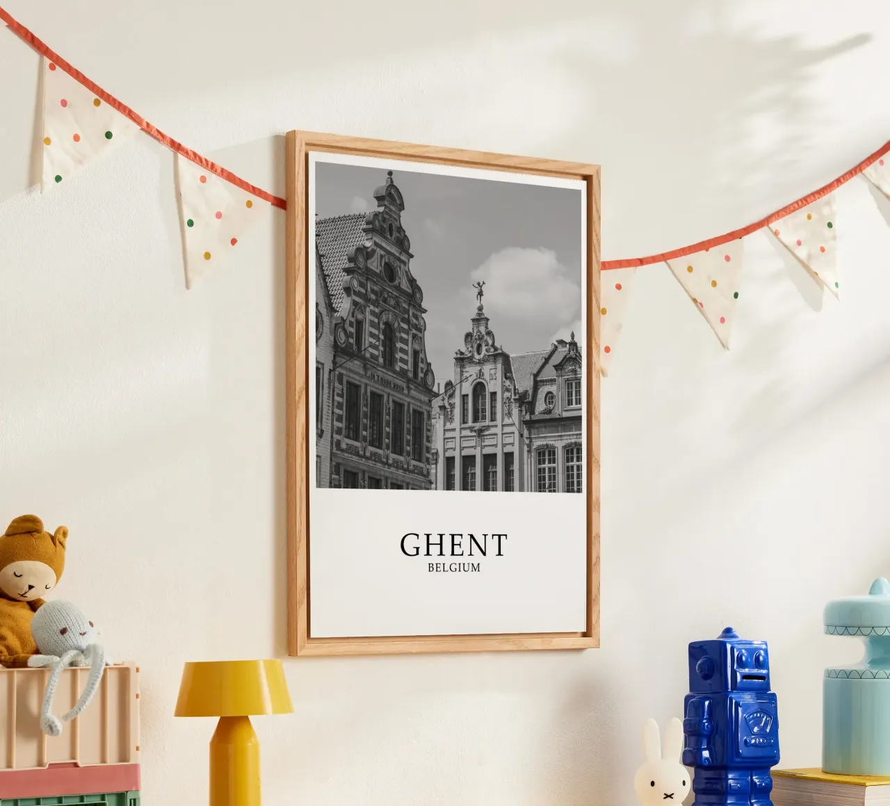 Gand Belgio Architettura Scena in scala di grigi plexiglass da Charnwood Prints