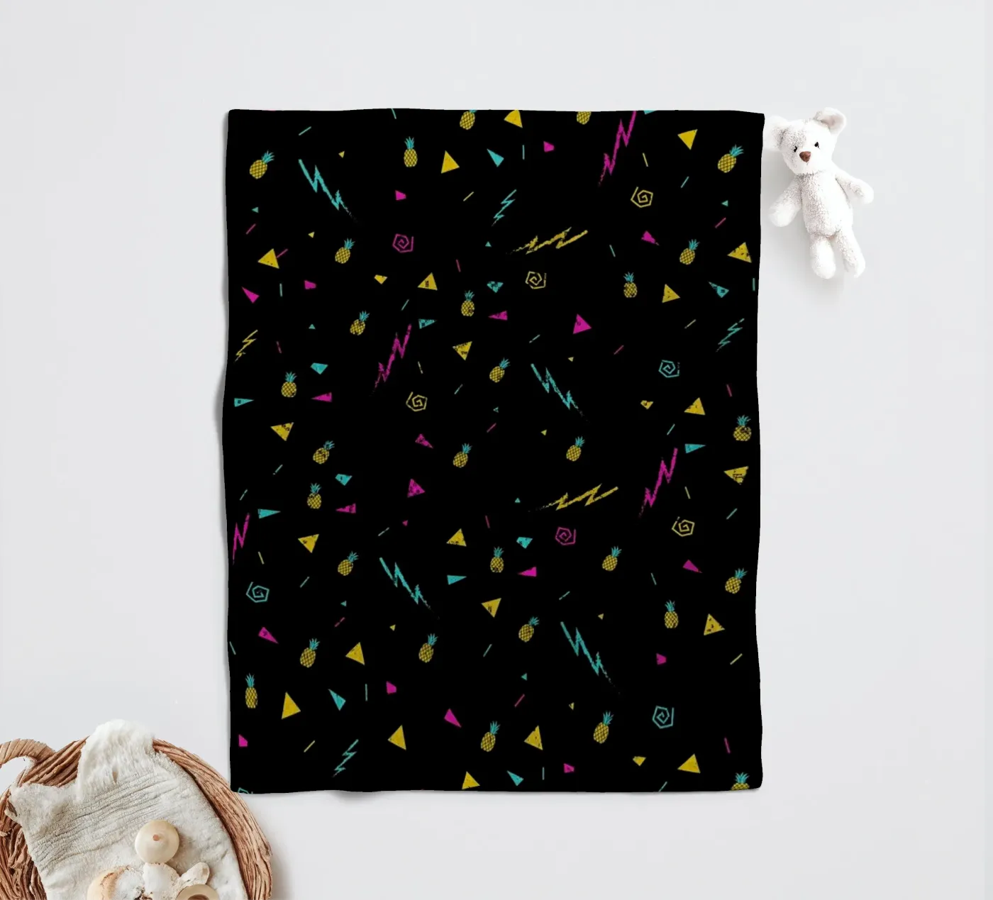 Magic Pineapple fleece blanket by Róbert Farkas