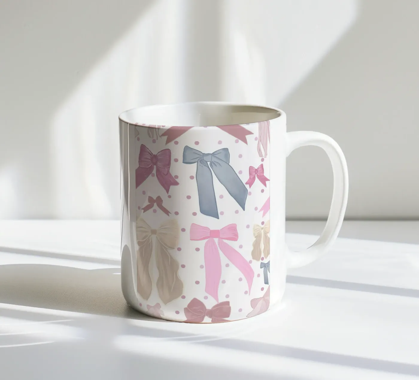 Cute bow ties pattern ceramic mug by gulsengunel