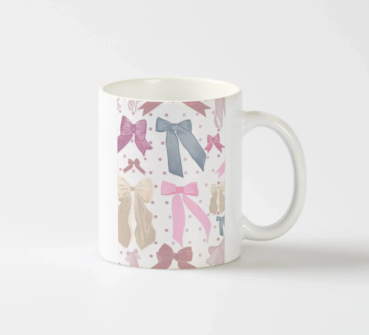 Cute bow ties pattern ceramic mug by gulsengunel