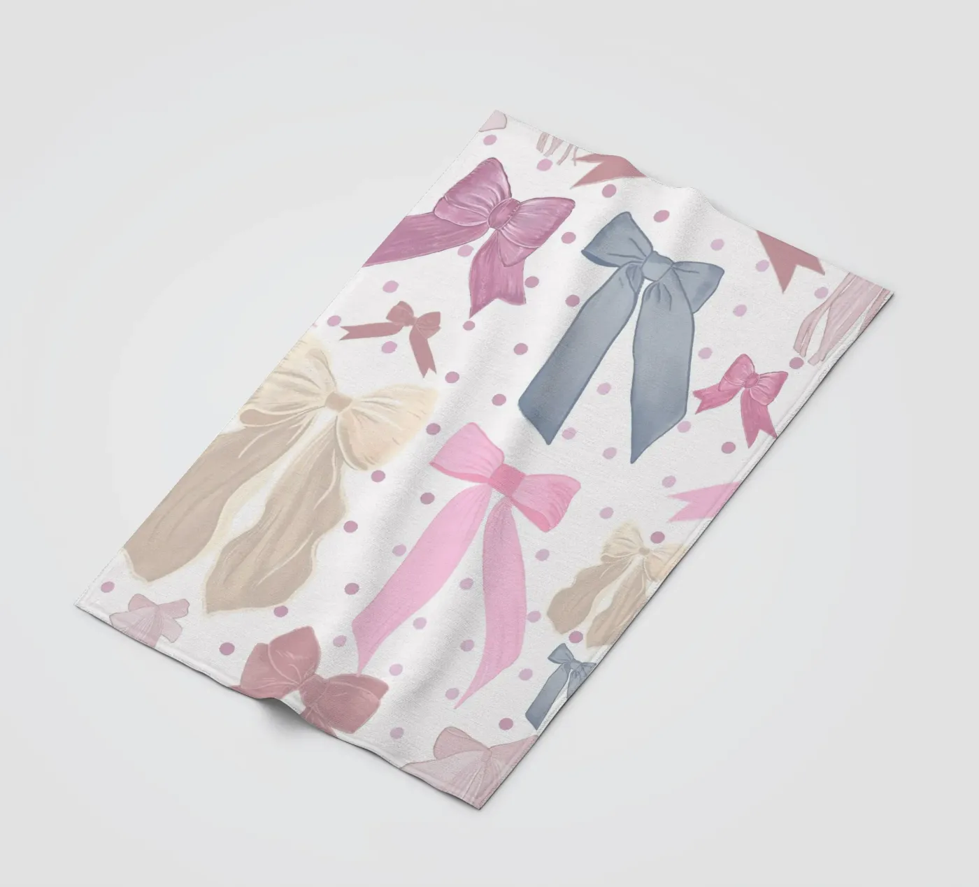 Cute bow ties pattern fleece blanket by gulsengunel
