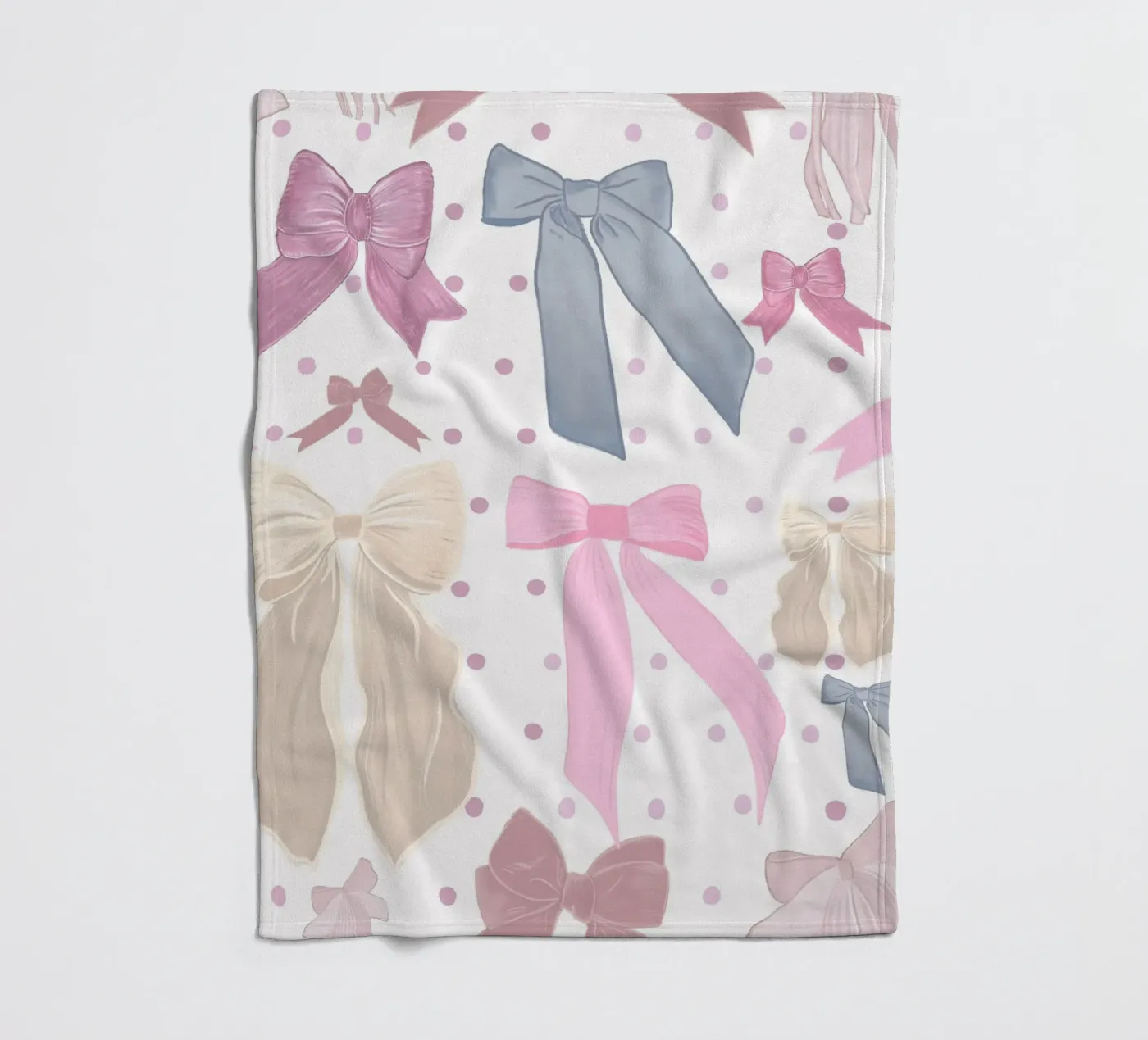 Cute bow ties pattern fleece blanket by gulsengunel
