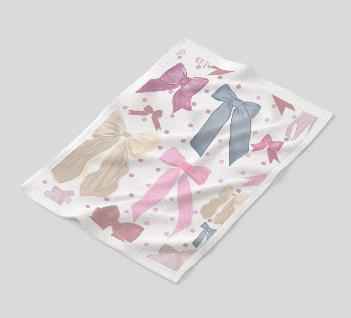 Cute bow ties pattern fleece blanket by gulsengunel