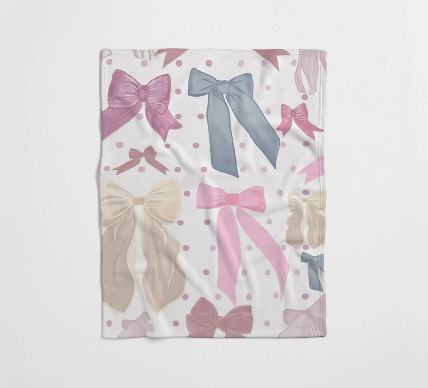 Cute bow ties pattern fleece blanket by gulsengunel