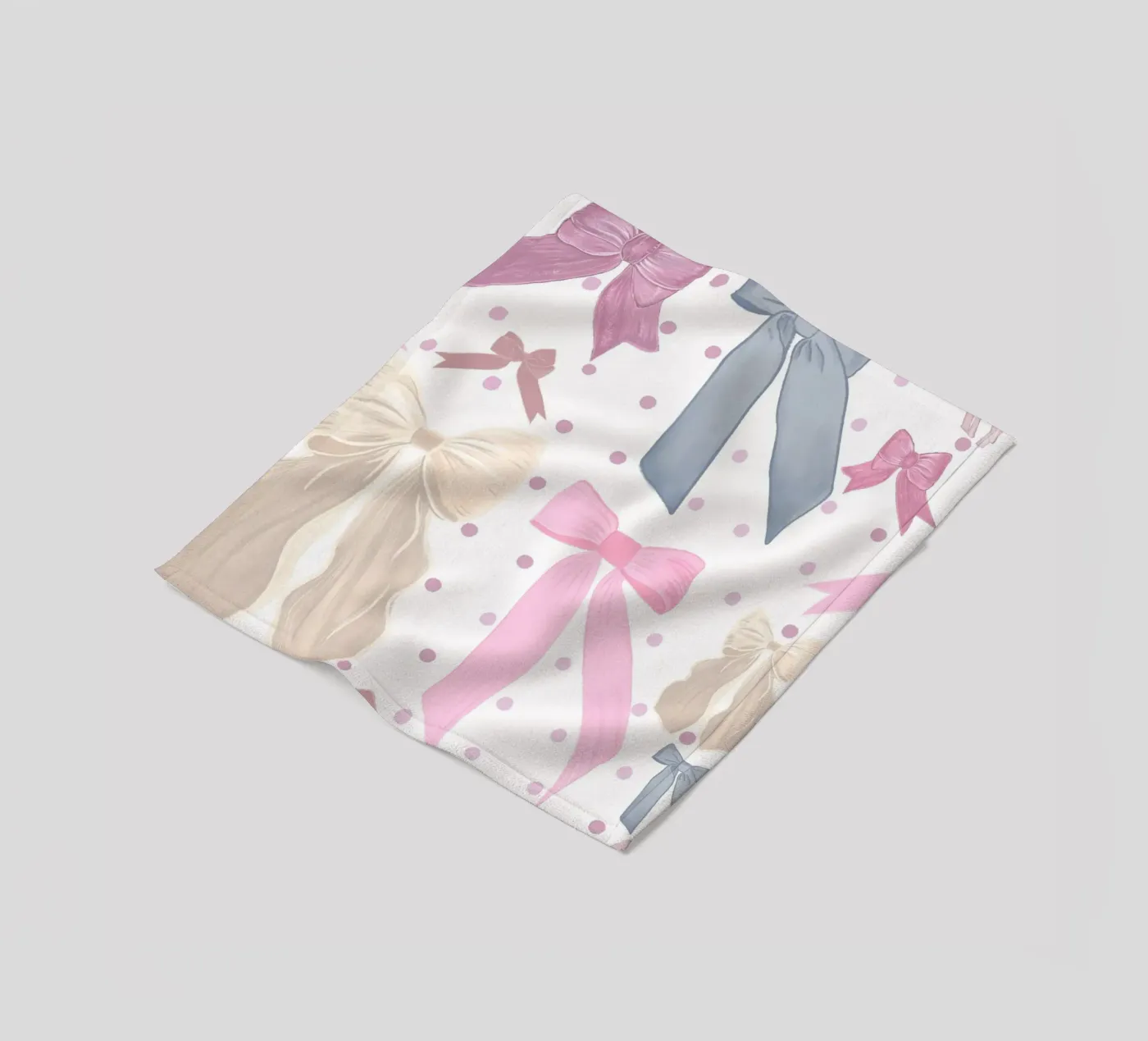 Cute bow ties pattern fleece blanket by gulsengunel