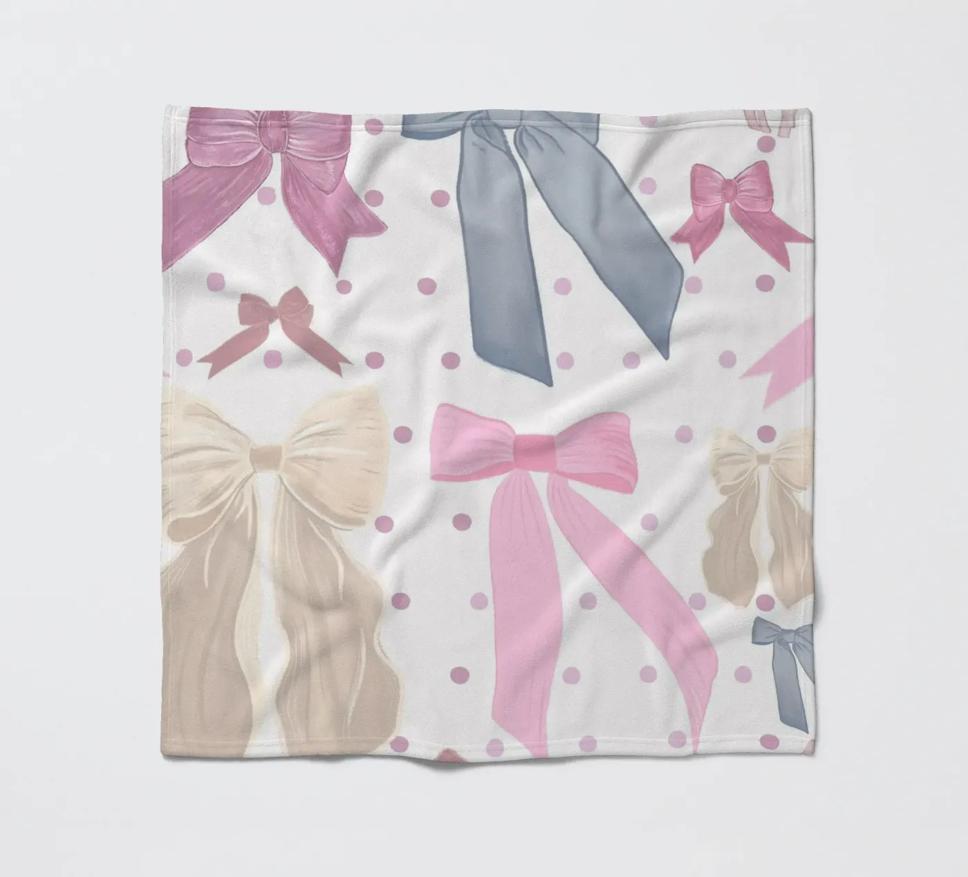 Cute bow ties pattern fleece blanket by gulsengunel