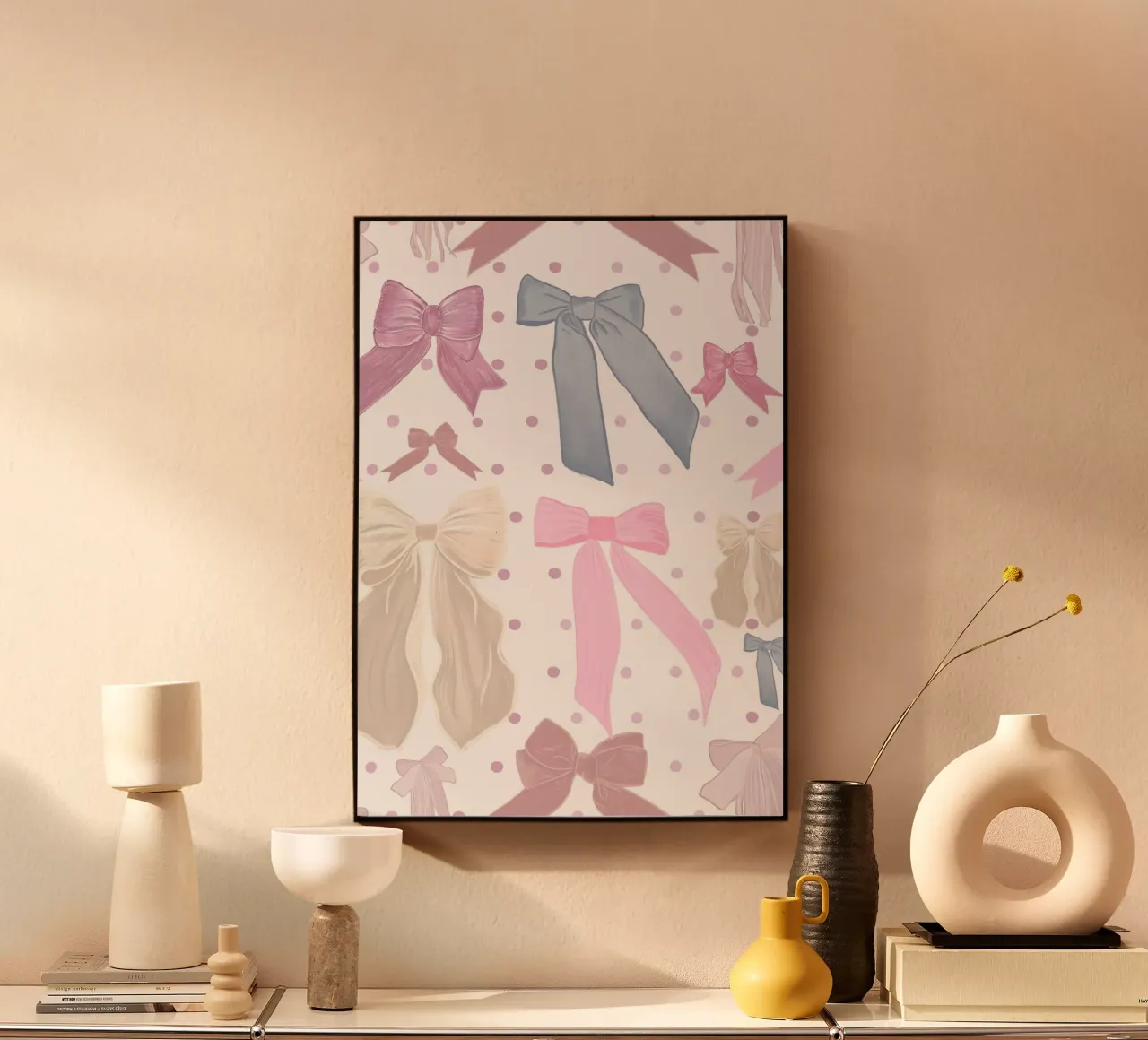 Cute bow ties pattern acrylic glass by gulsengunel