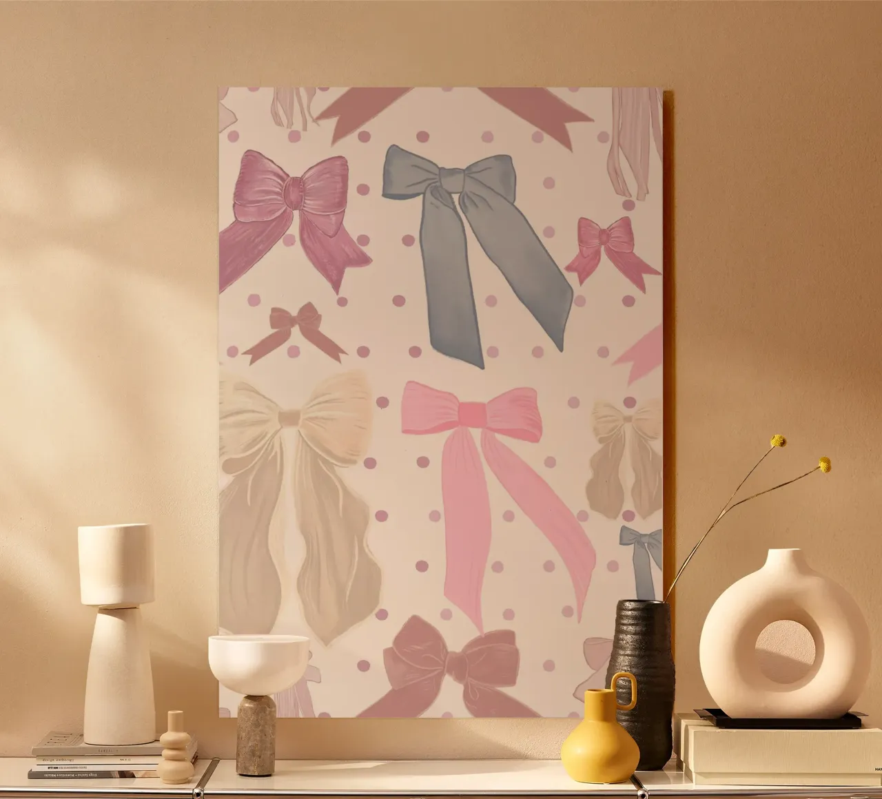 Cute bow ties pattern acrylic glass by gulsengunel