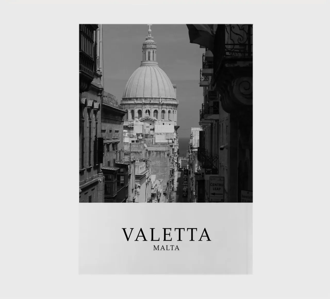 Valetta Malta Architecture Scene Greyscale diario da Charnwood Prints