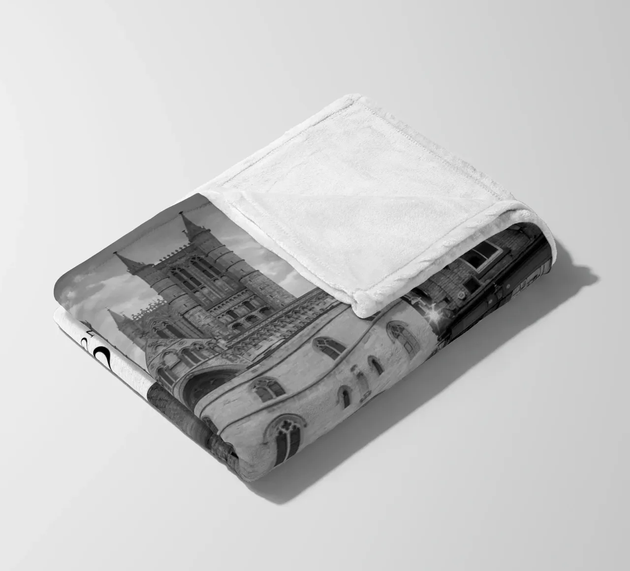 Lincoln Inghilterra Architettura Scena in scala di grigi coperta in pile da Charnwood Prints
