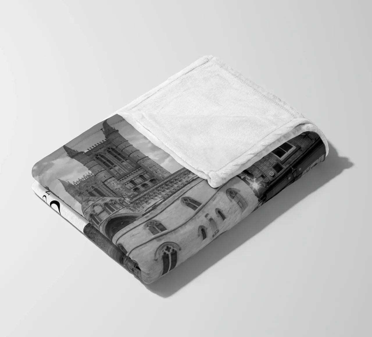 Lincoln Inghilterra Architettura Scena in scala di grigi coperta in pile da Charnwood Prints
