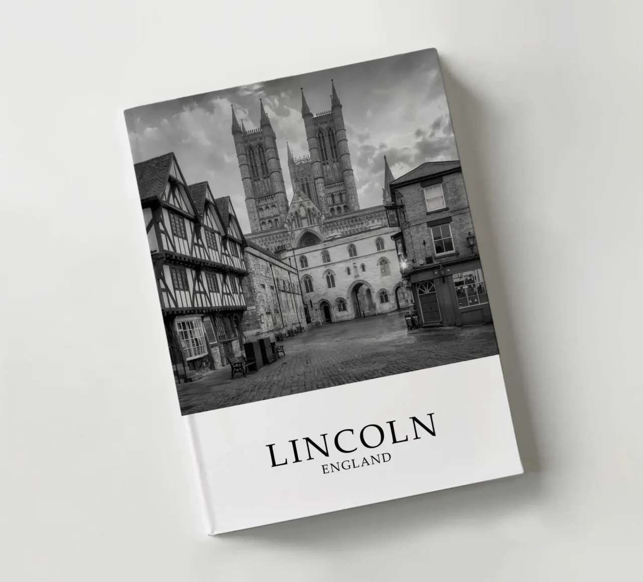Lincoln Inghilterra Architettura Scena in scala di grigi diario da Charnwood Prints