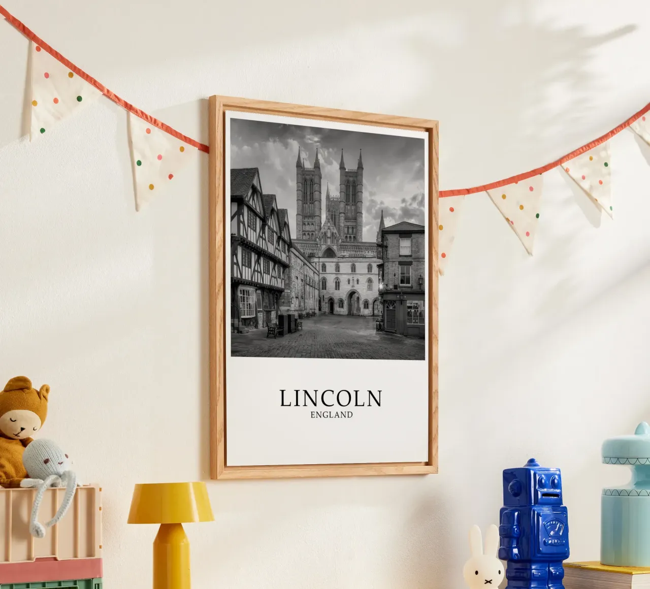 Lincoln Inghilterra Architettura Scena in scala di grigi plexiglass da Charnwood Prints