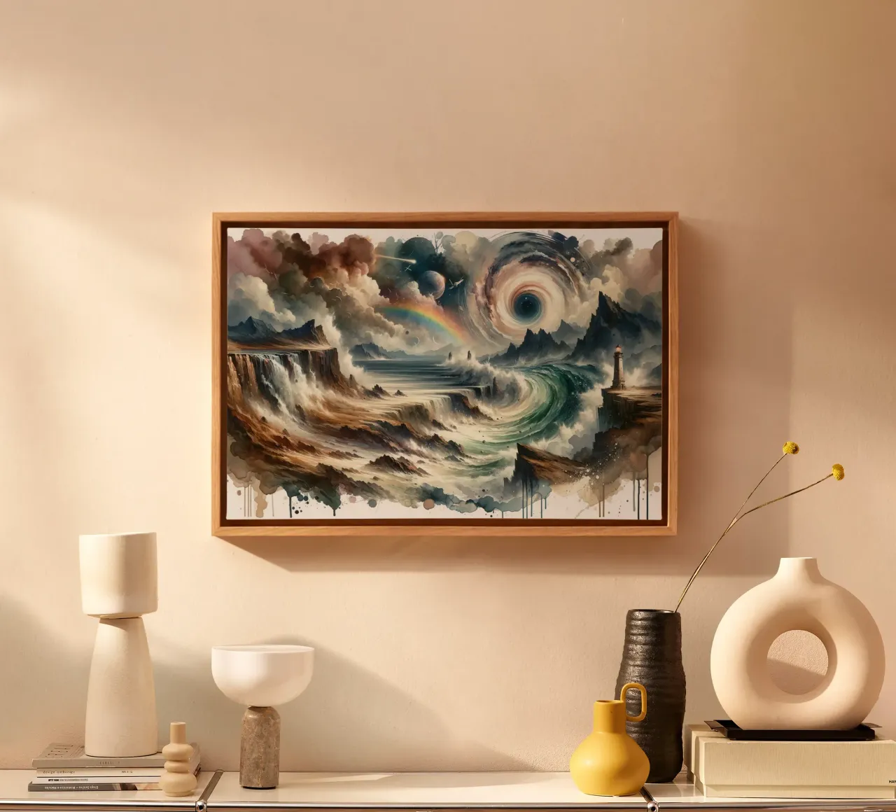 Tempestdans in een abstracte werveling canvas met Baklijst van Chromatic Fusion Studio