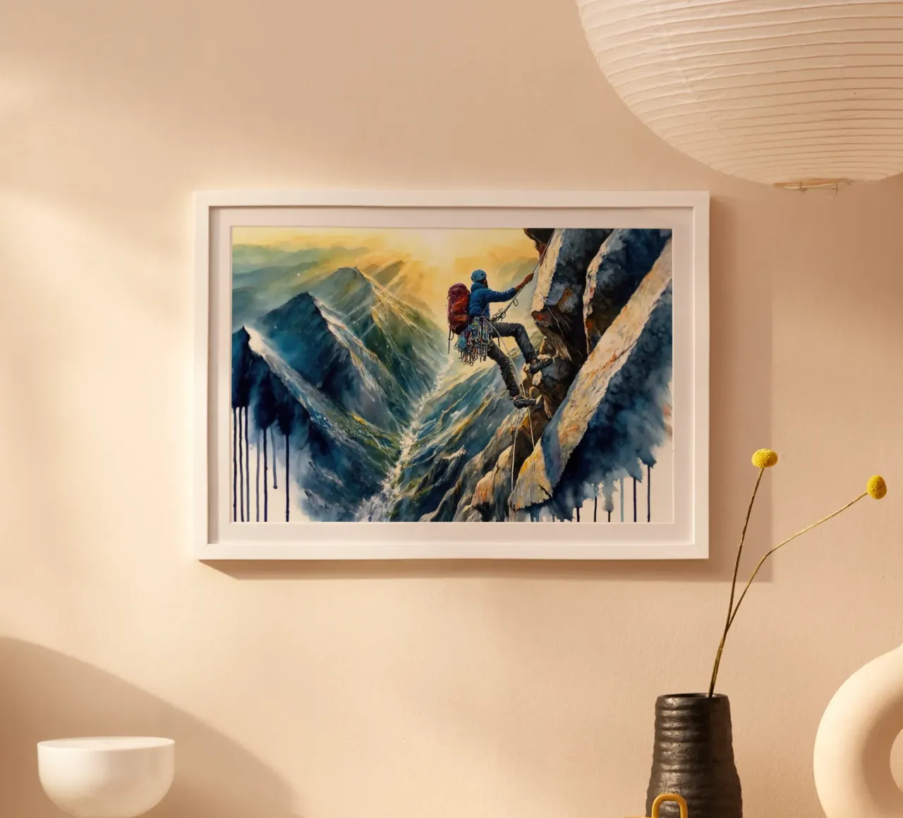 La danza dello scalatore con la natura poster da Chromatic Fusion Studio