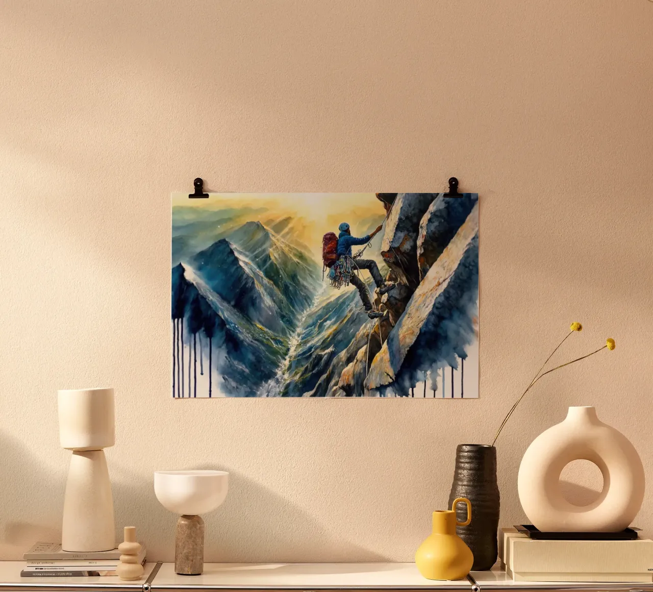 La danza dello scalatore con la natura poster da Chromatic Fusion Studio