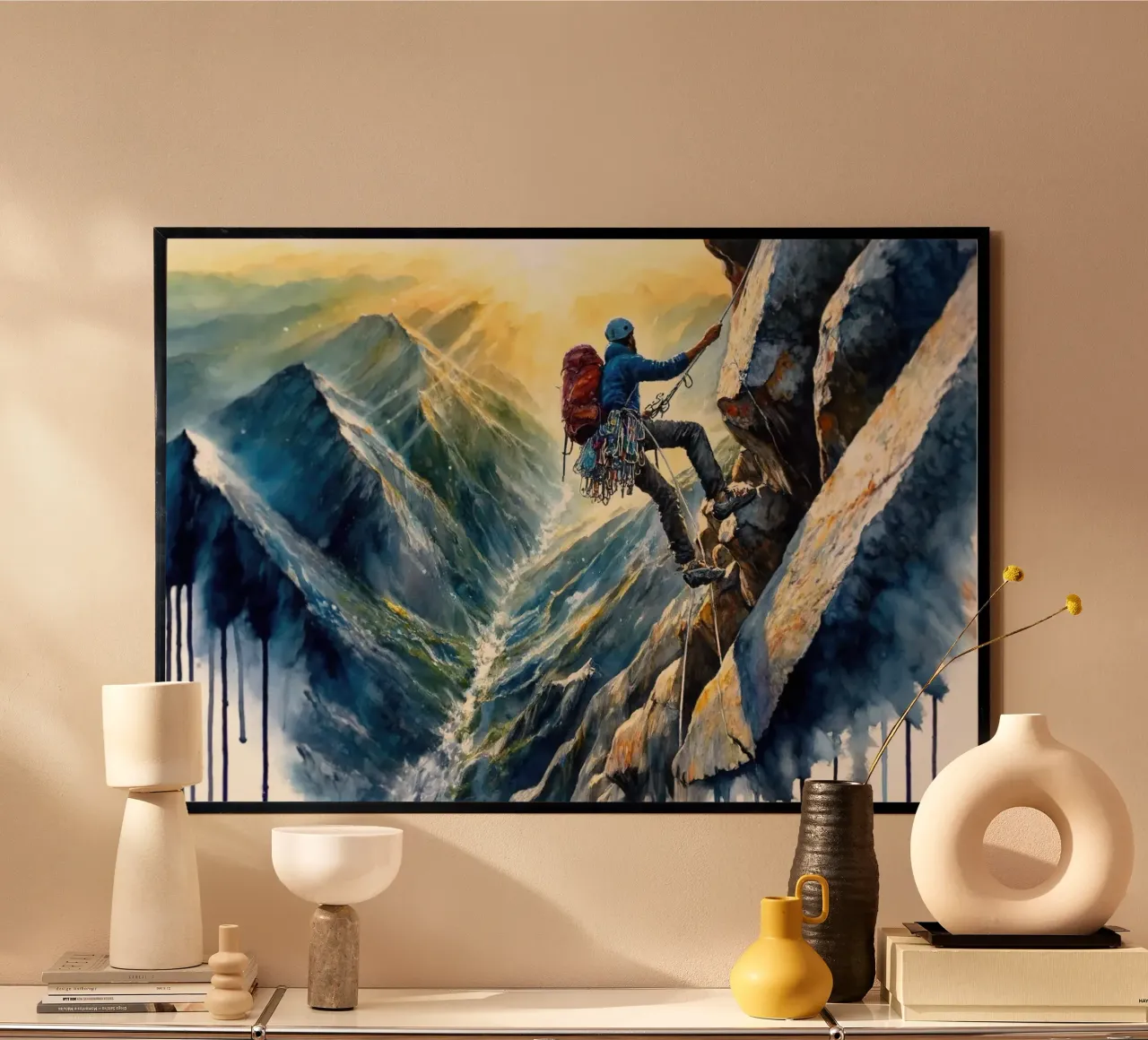 La danza dello scalatore con la natura poster da Chromatic Fusion Studio
