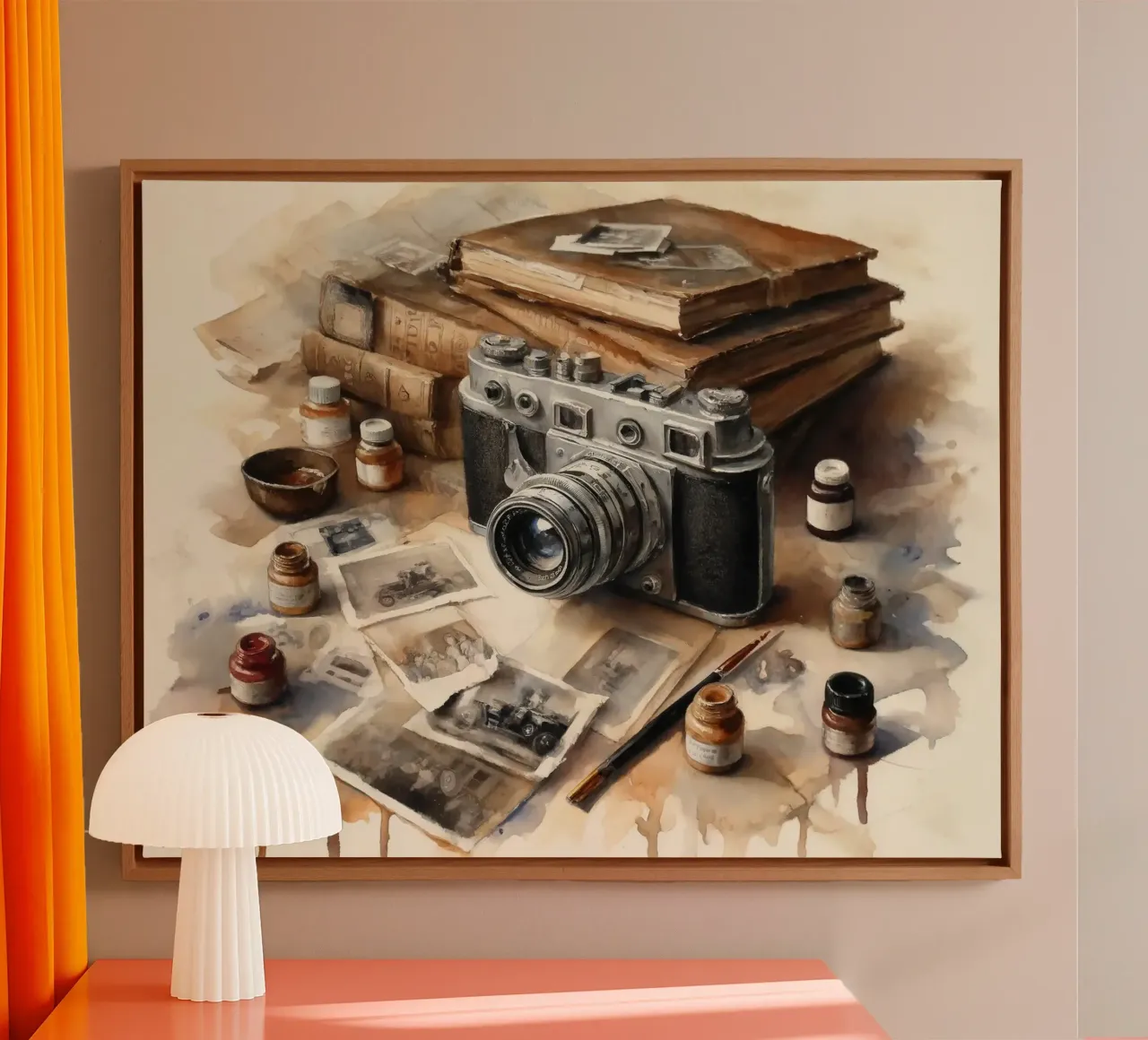 Timeless Camera and Memories canvas with Floater frame by Chromatic Fusion Studio