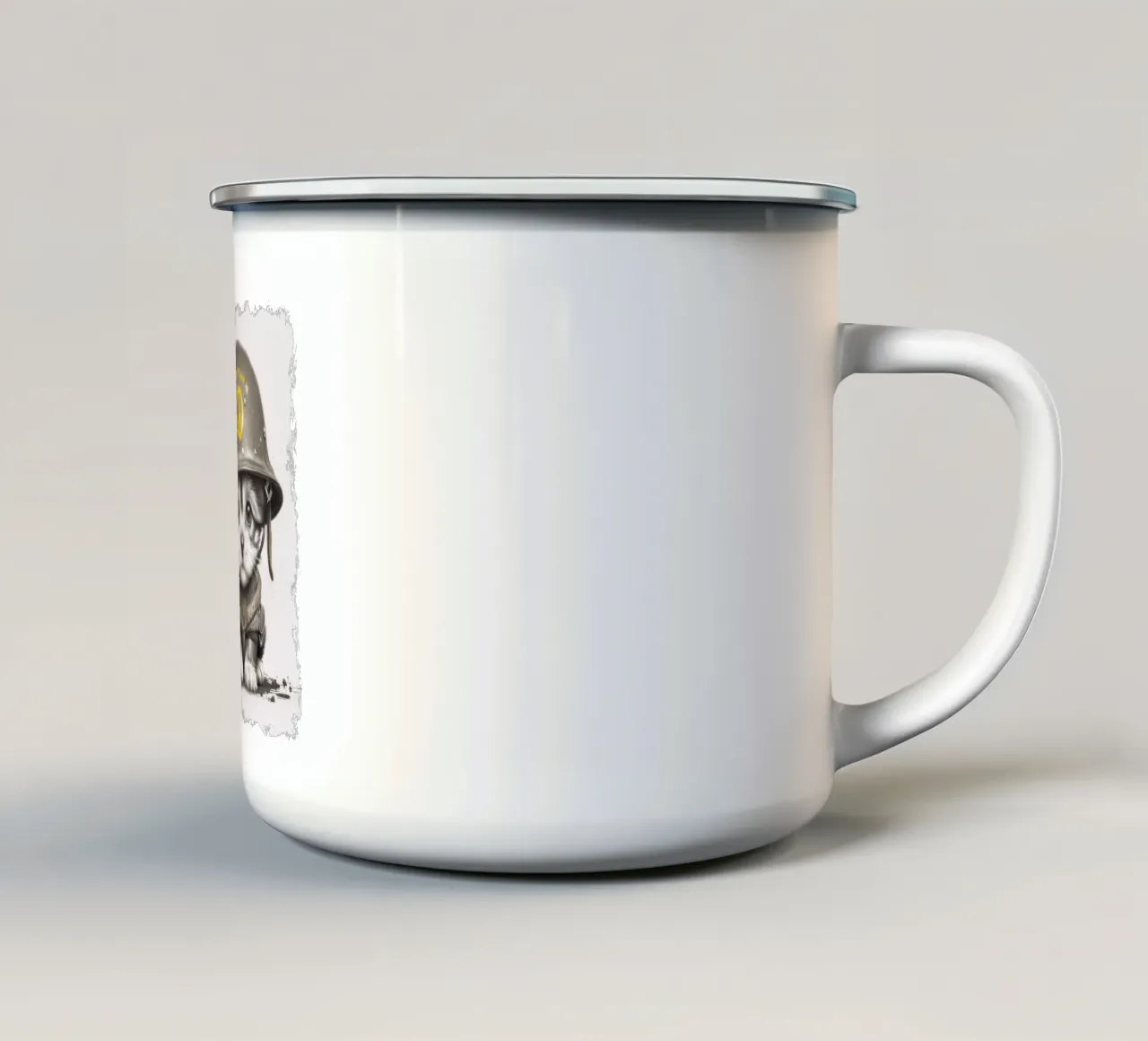 Pace per i cani - Stop alla guerra tazza in smalto da Black Sign Artwork
