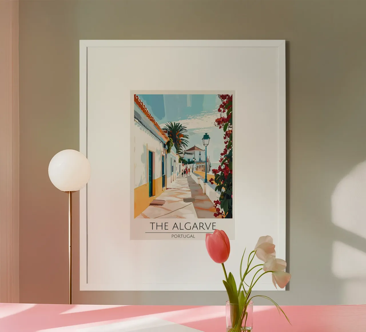 L'Algarve, Portogallo - Poster di viaggio in stile vintage poster con telaio in plastica da homdeco