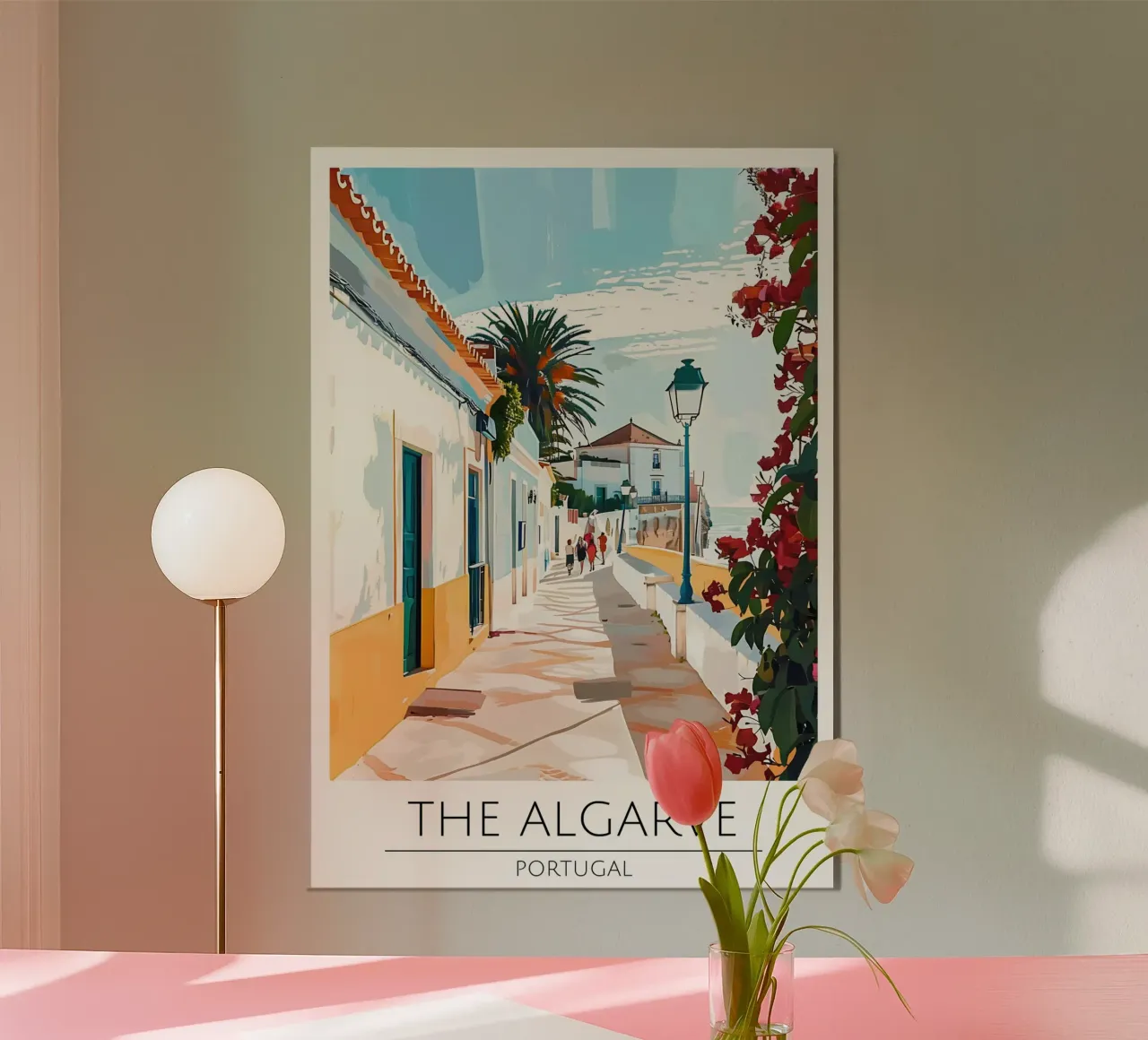 L'Algarve, Portogallo - Poster di viaggio in stile vintage poster con telaio in plastica da homdeco
