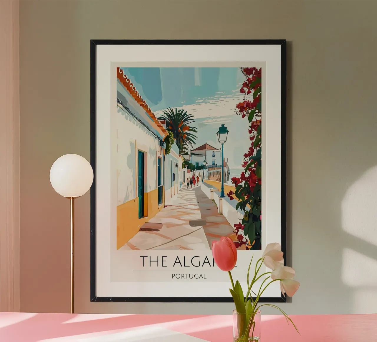 L'Algarve, Portogallo - Poster di viaggio in stile vintage poster con telaio in plastica da homdeco