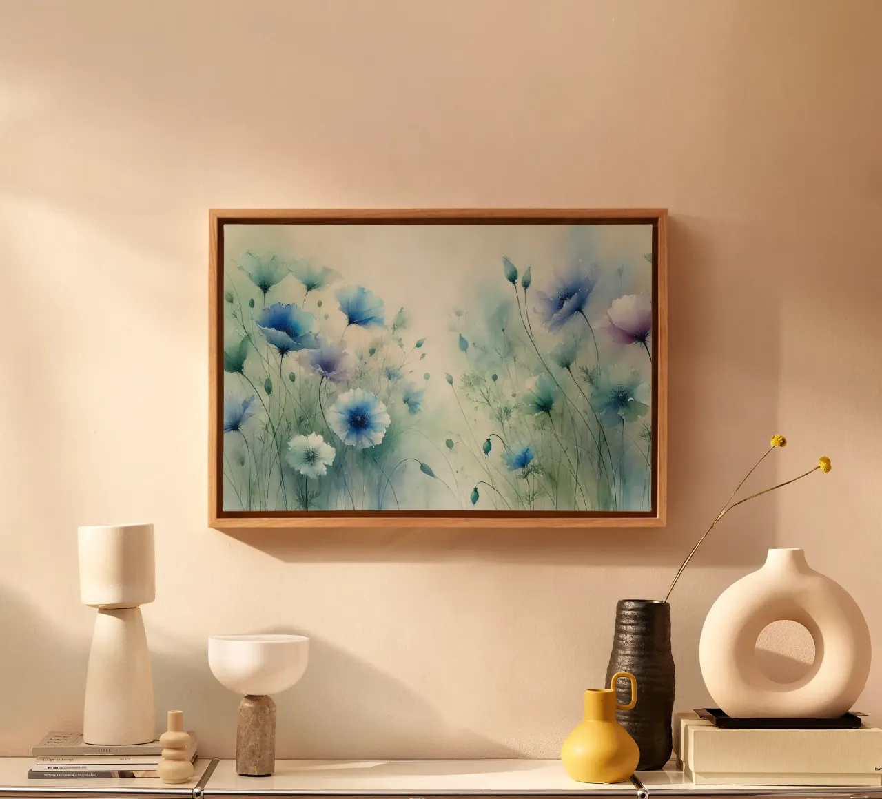 Rustig bloeiend veld canvas met Baklijst van Chromatic Fusion Studio