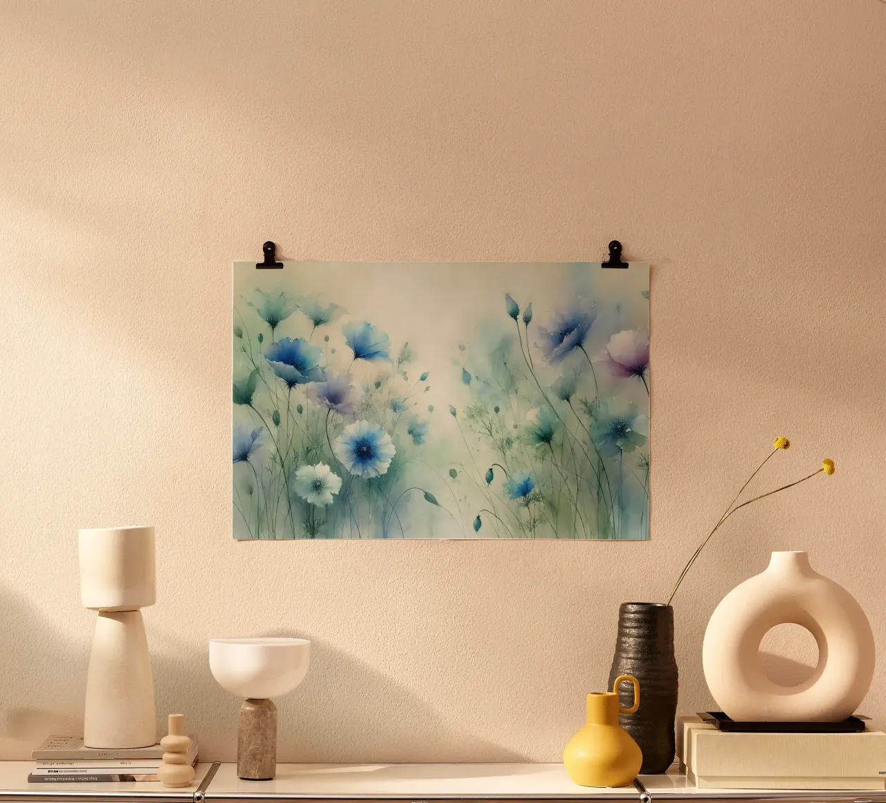 Campo fiorito tranquillo poster da Chromatic Fusion Studio