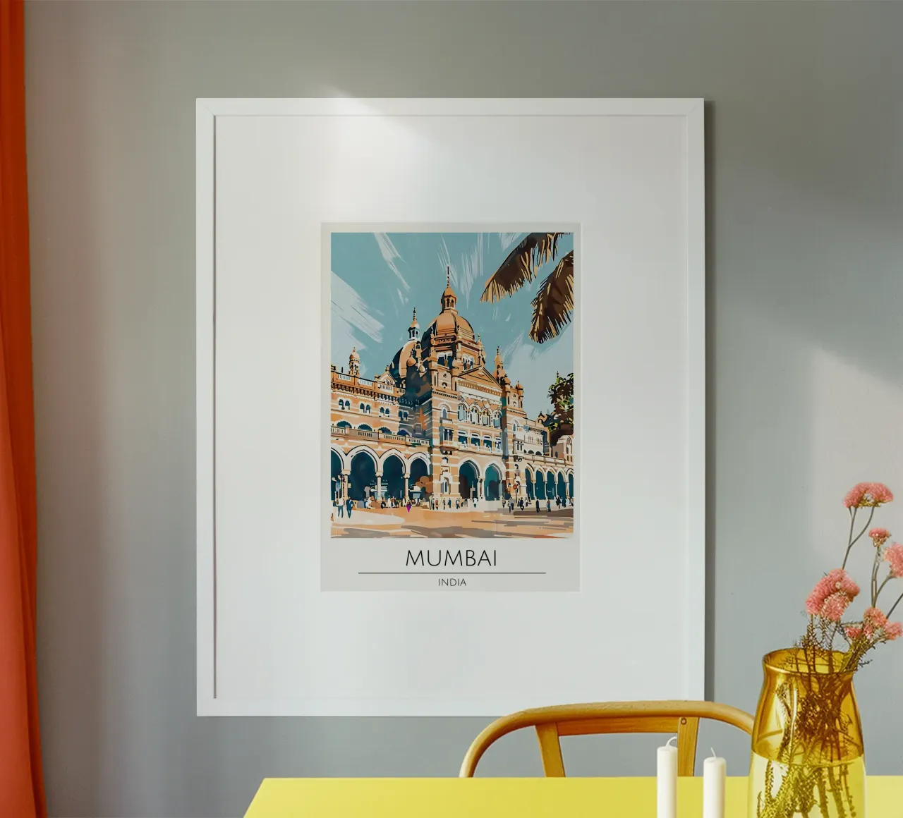 Mumbai, India - Poster di viaggio in stile vintage poster da homdeco