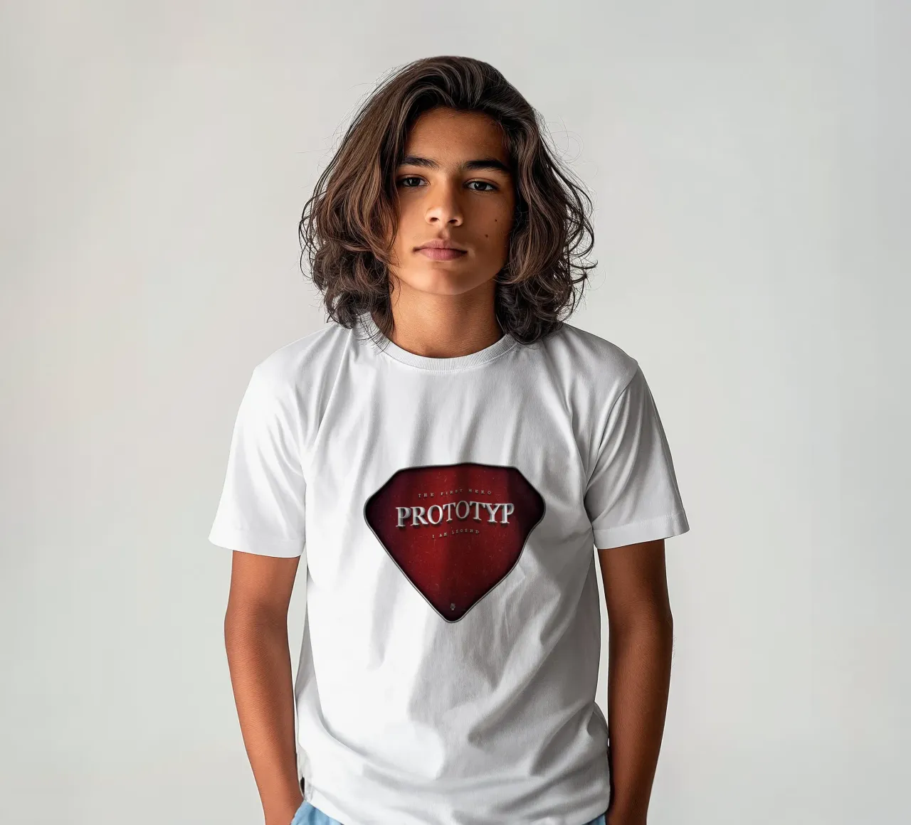 Prototype - De eerste held kinder t-shirt van Black Sign Artwork