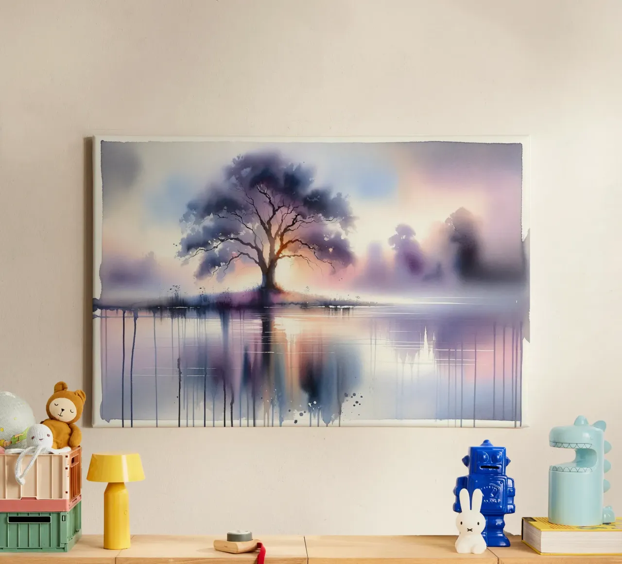 Riflesso di un albero tranquillo tela con Cornice a cassetta da Chromatic Fusion Studio