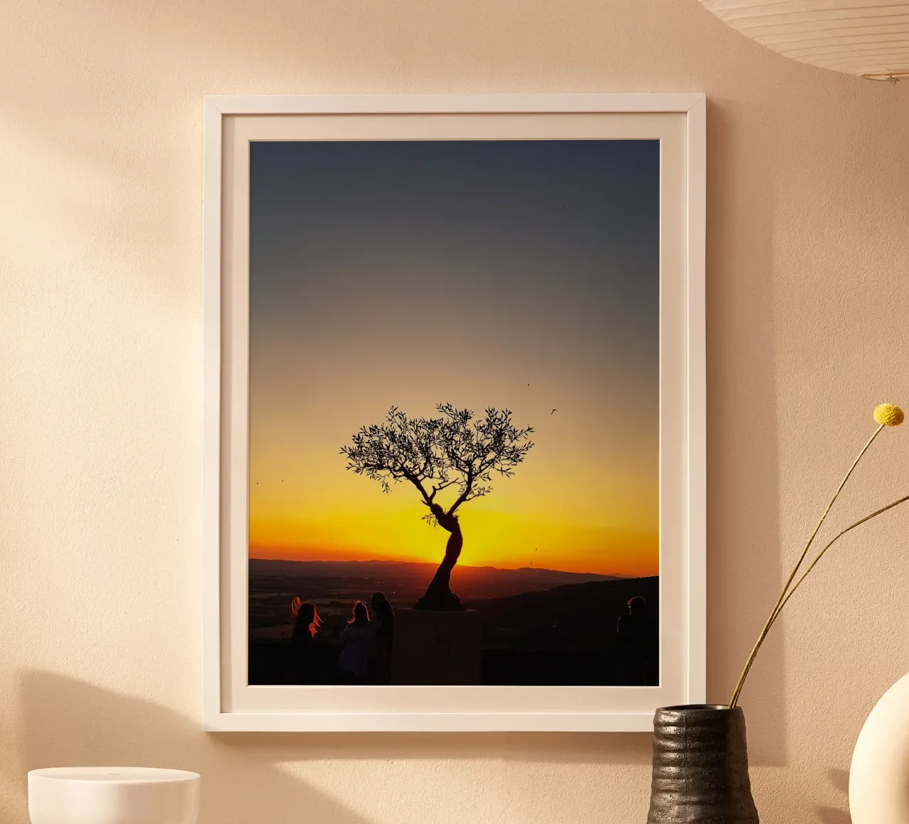 Fotografia dell'albero del tramonto in Toscana poster da jay