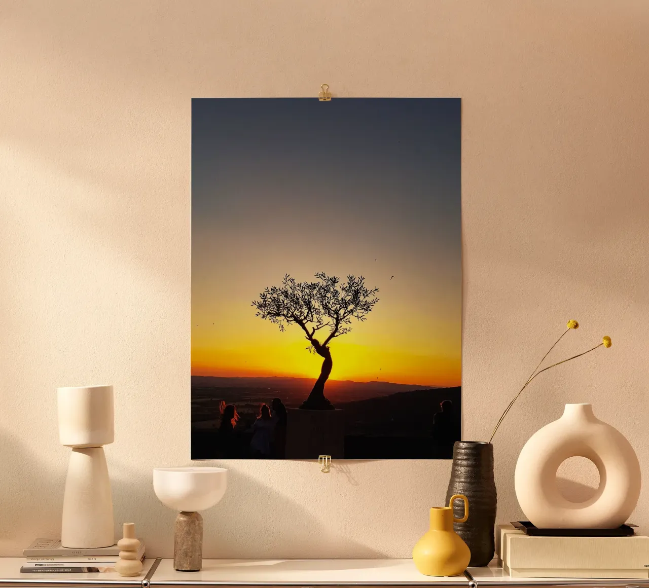 Fotografia dell'albero del tramonto in Toscana poster da jay