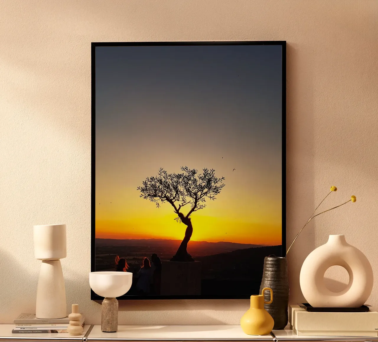 Fotografia dell'albero del tramonto in Toscana poster da jay